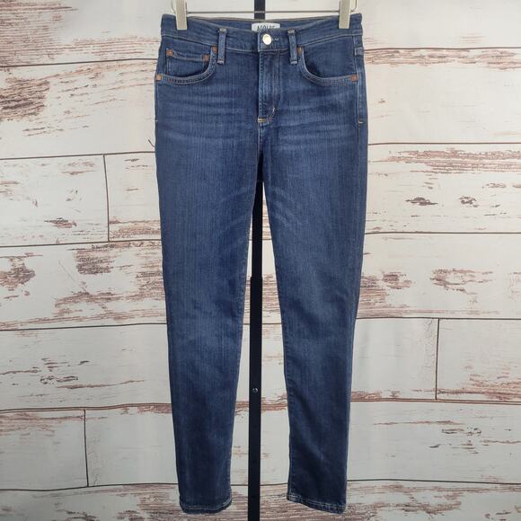 Revolve Agolde Sophie High Rise Skinny Crop Jean Blue Size 26 - Picture 1 of 7